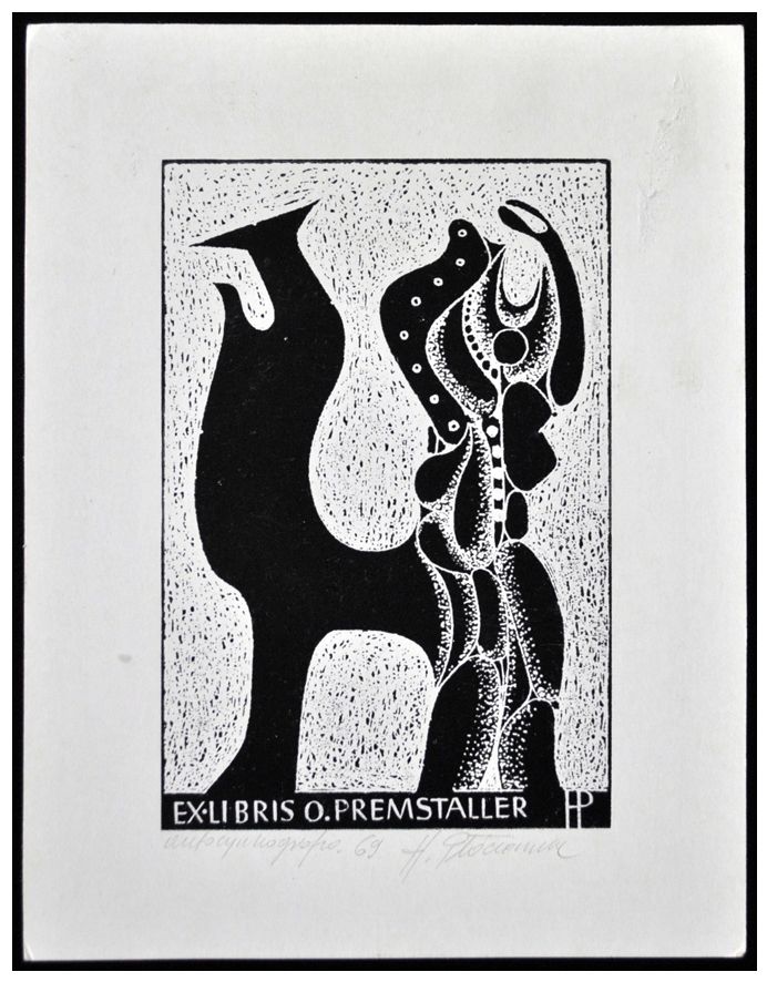 Płociennik Henryk (2) Exlibris Ottmar Premstaller, autocynkografia, 1969