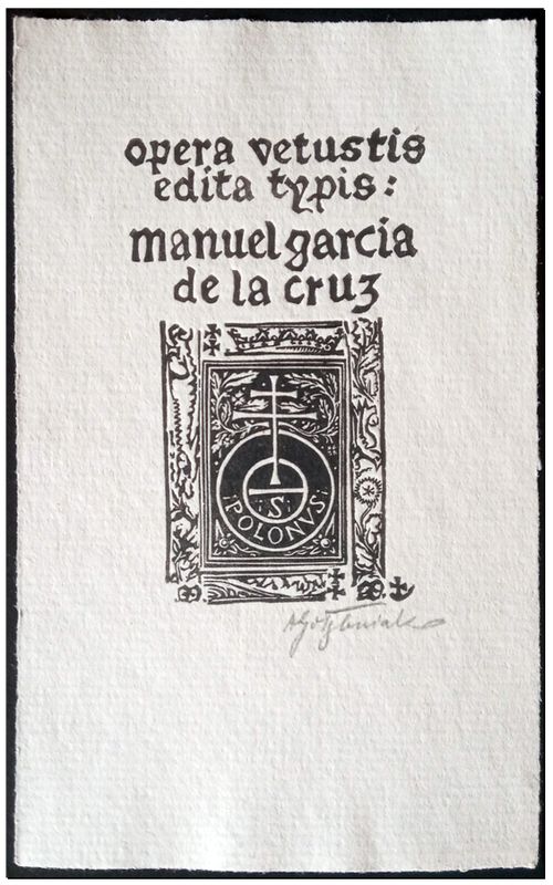 Gołębniak Antoni (04) Exlibris Opera Vetustis Edita Typis Manuel Garcia De La Cruz, X2