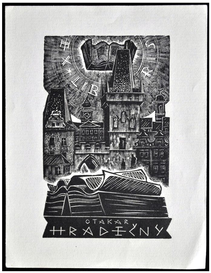 Cieślewski Tadeusz (06) Exlibris Otakar Hradecny, X2, 1943