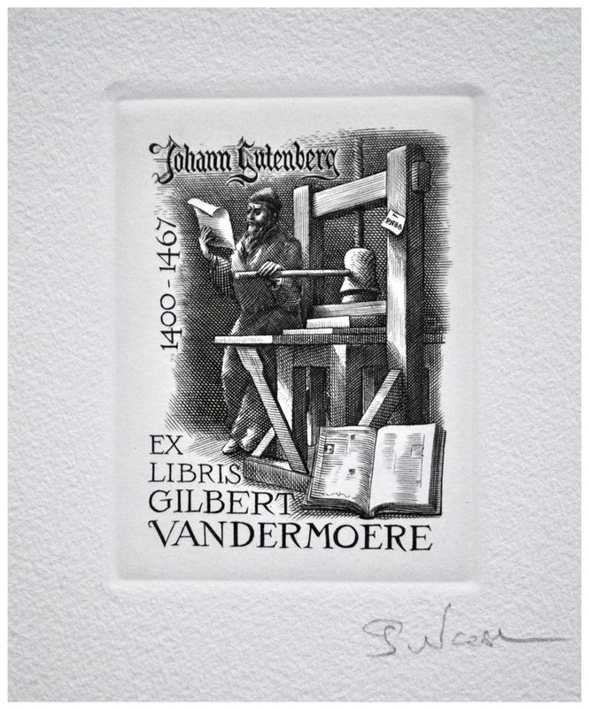 Naszarkowski Piotr (25/1988) Exlibris Gilbert Vandermoere, C2, 64x84