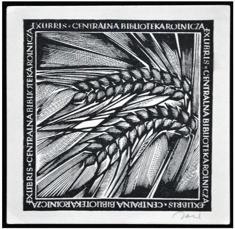 Jakubowski Wojciech Exlibris Centralna Biblioteka Rolnicza, X2