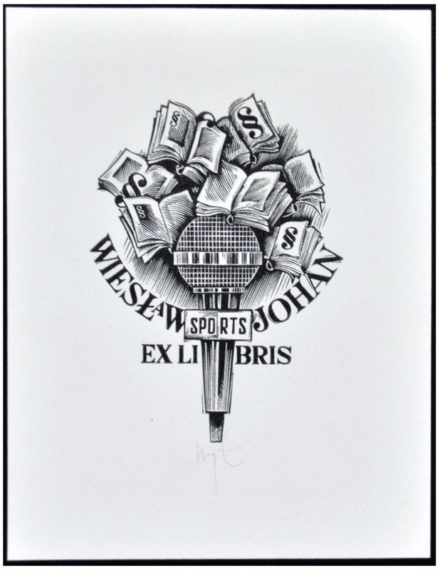 Łuczak Wojciech (50) Exlibris Wiesław Johan, X2