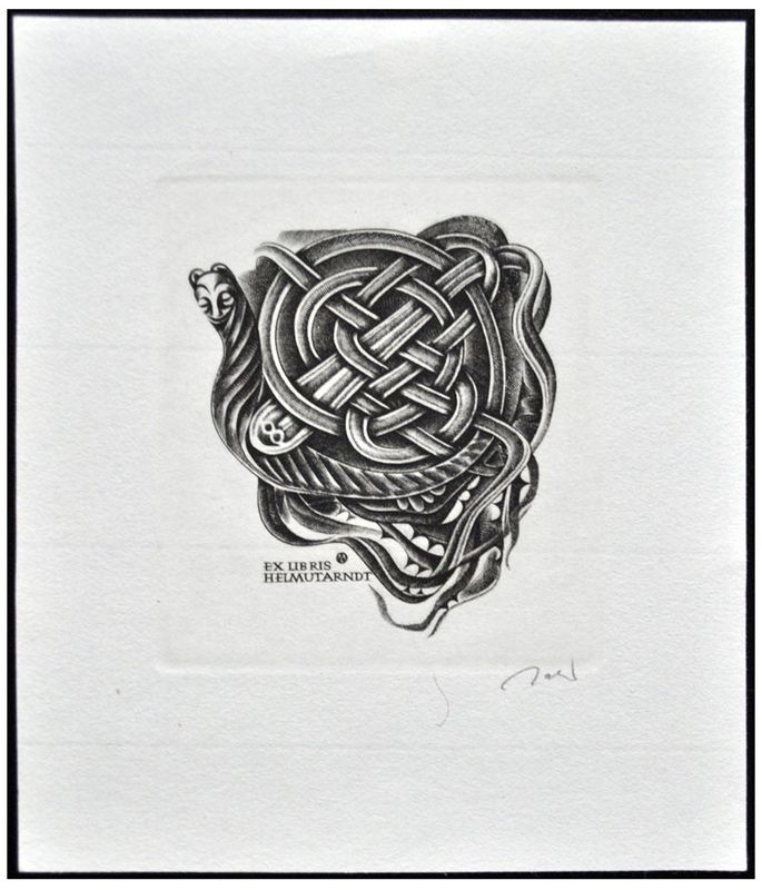 Jakubowski Wojciech (609/1986) Ex libris Helmut Arndt, 66x60