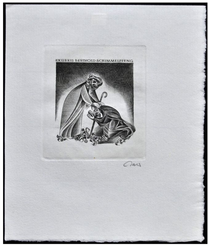 Jakubowski Wojciech (674/1990) Ex libris Berthold Schimmelpfeng, 57x50
