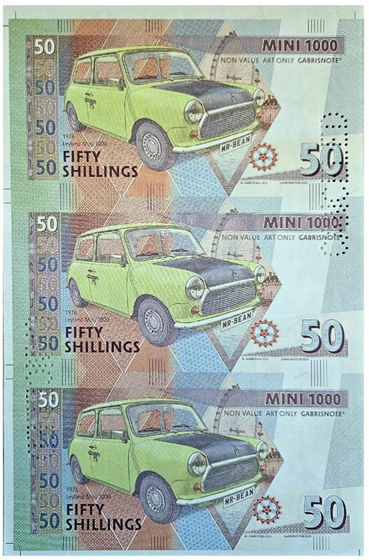 2025/07e Mini samochody 50 szylingów Mini 1000 (arkusz) + perforacja CANCELED