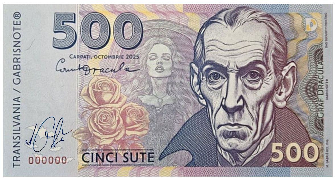 2025/09c 500 Draculi Hrabia Drakula Transylwania (000000) + autograf Mateja Gábriša