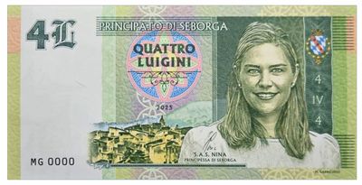 2025/10 4 luigini Księstwo Seborga Księżniczka Nina (emisja III)