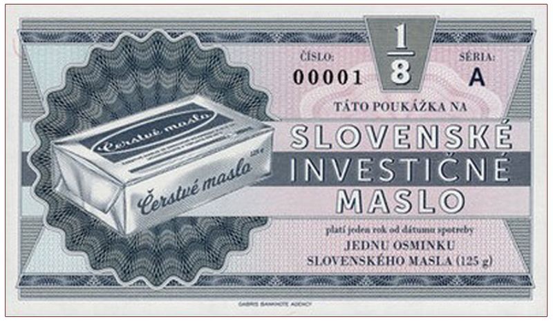 2017 Świeże masło (SK) - TUZEX, projekt Czechosłowackiej Republiki Socjalistycznej (seria A)