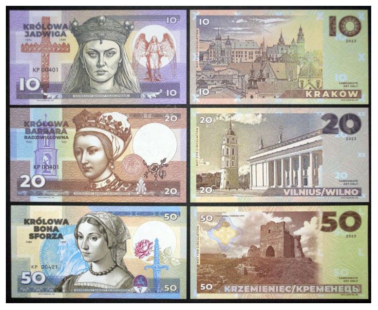 2023/15g Królowe Polski - zestaw (seria KP) - Bona wariant B (niebieski)