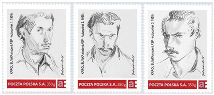 KP012-14 Karol Śliwka Autoportret 1955 (seria)