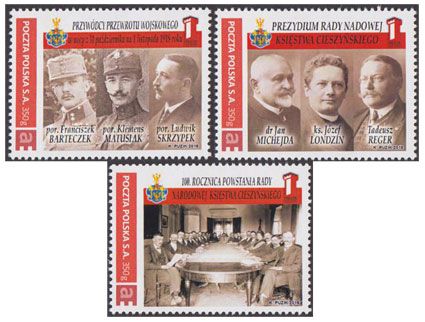 KP042-44 100. Rocznica powstanie Rady Narodowej Księstwa Cieszyńskiego (seria)