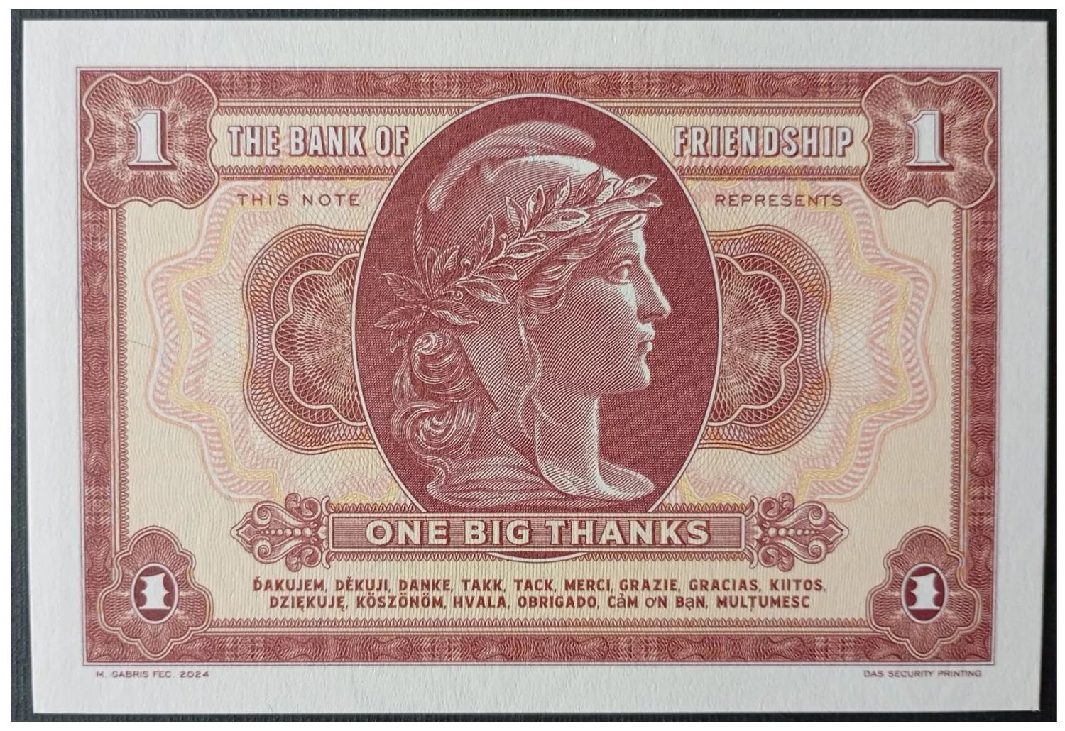 2024/25c One Big Thanks For You - The Bank of Friendship (C) - MCP