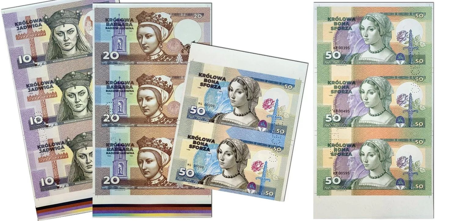 2023/15l Królowe Polski (zestaw czterech arkuszy) + perforacja CANCELED