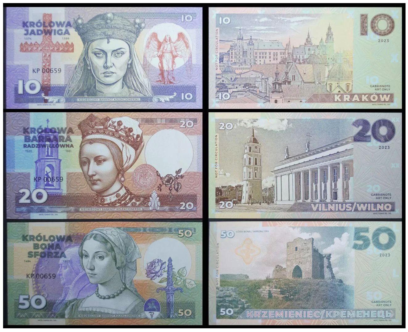 2023/15d Królowe Polski - zestaw (seria KP) - Bona wariant A (zielony)