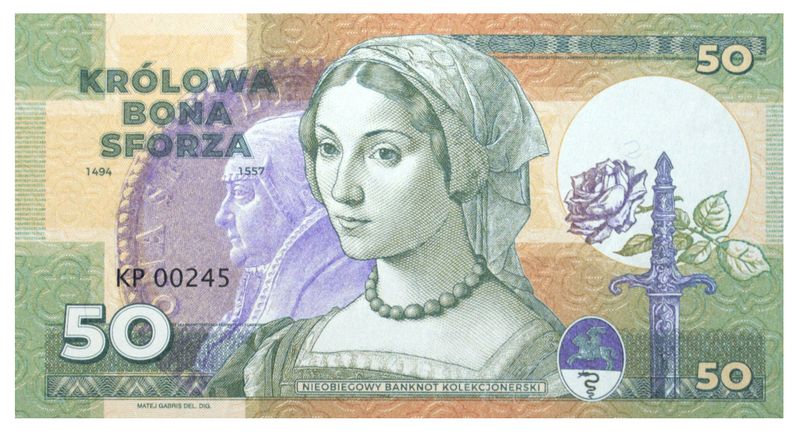 2023/15a Królowe Polski Bona Sforza (seria KP) wariant A (zielony)