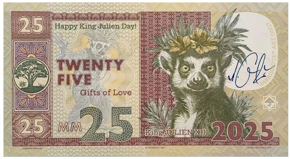 2024/28g PF 2025 Happy King Julien Day! + autograf Mateja Gábriša