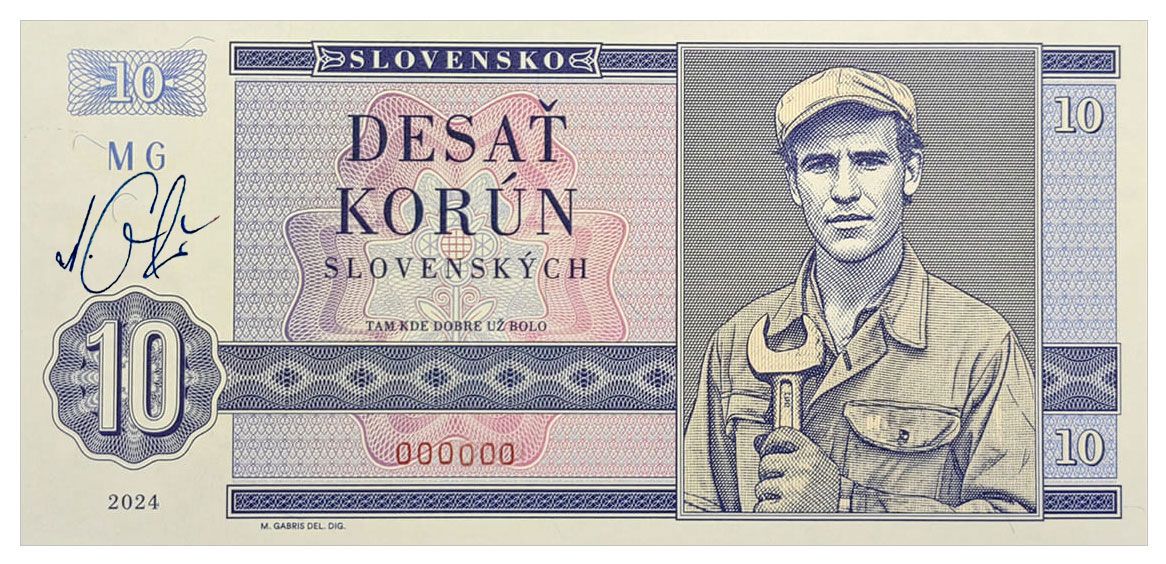2024/17g 10 koron - Monter (MG00000) + autograf Mateja Gábriša
