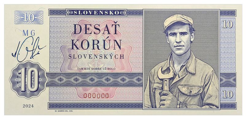 2024/17g 10 koron - Monter (MG00000) + autograf Mateja Gábriša