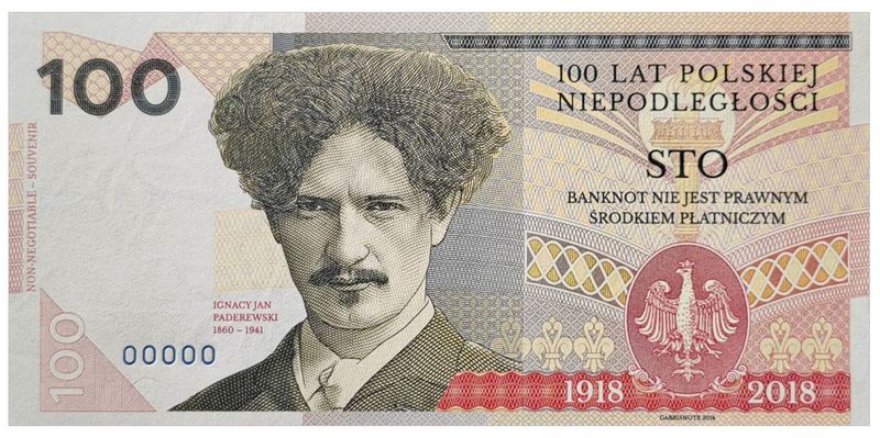 2025/05b Ignacy Paderewski - 100 lat Niepodległości Polski (00000)