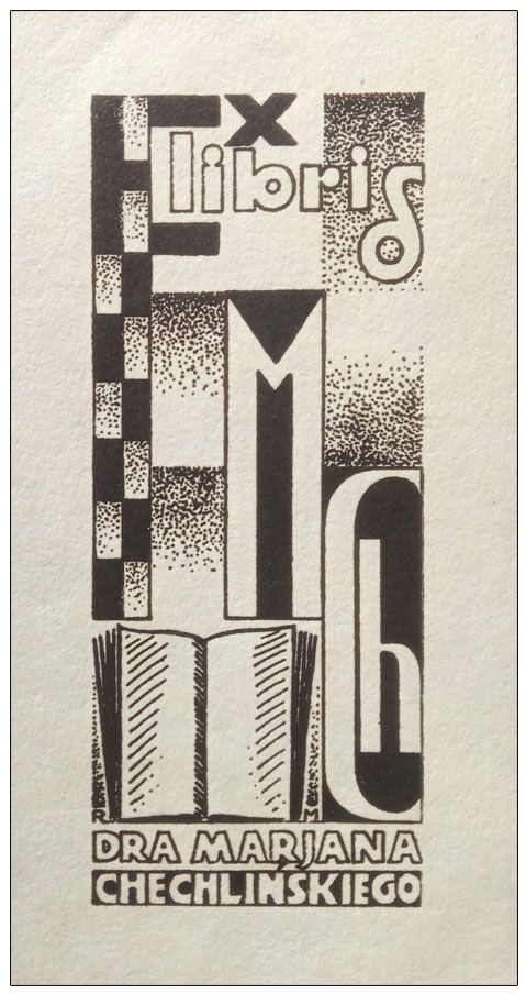 Mękicki Rudolf (6) Exlibris Dra Marjana Chechlińskiego, cynkotypia, 1932