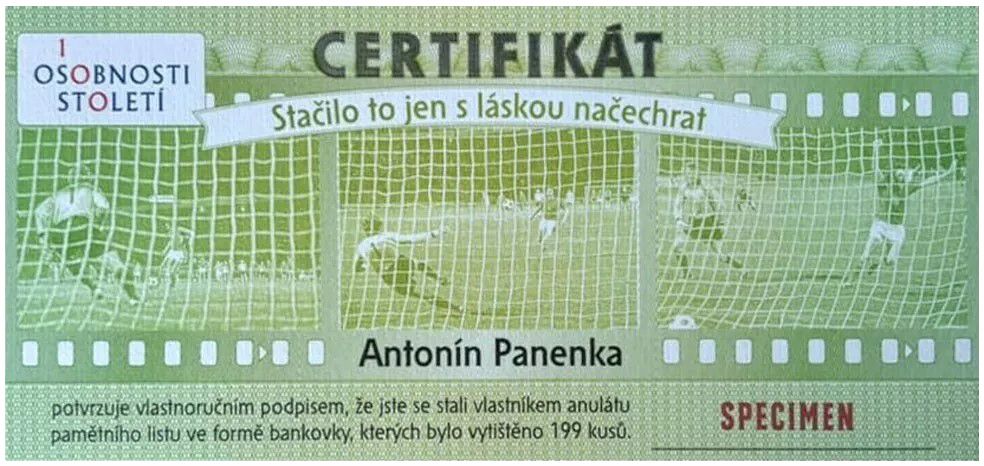 2024/30 Certifikat - Antonin Panenka