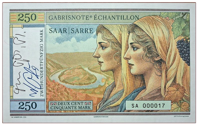 2025/14dgb Saar / Sarre Ludwidskirche (1775-2025) wariant B (numerowana seria SA) + autograf dr. Thomasa Bergholza + autograf Mateja Gábriša