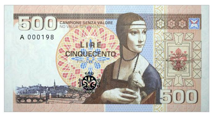 2018a 500 lirów Leonardo da Vinci (seria A)