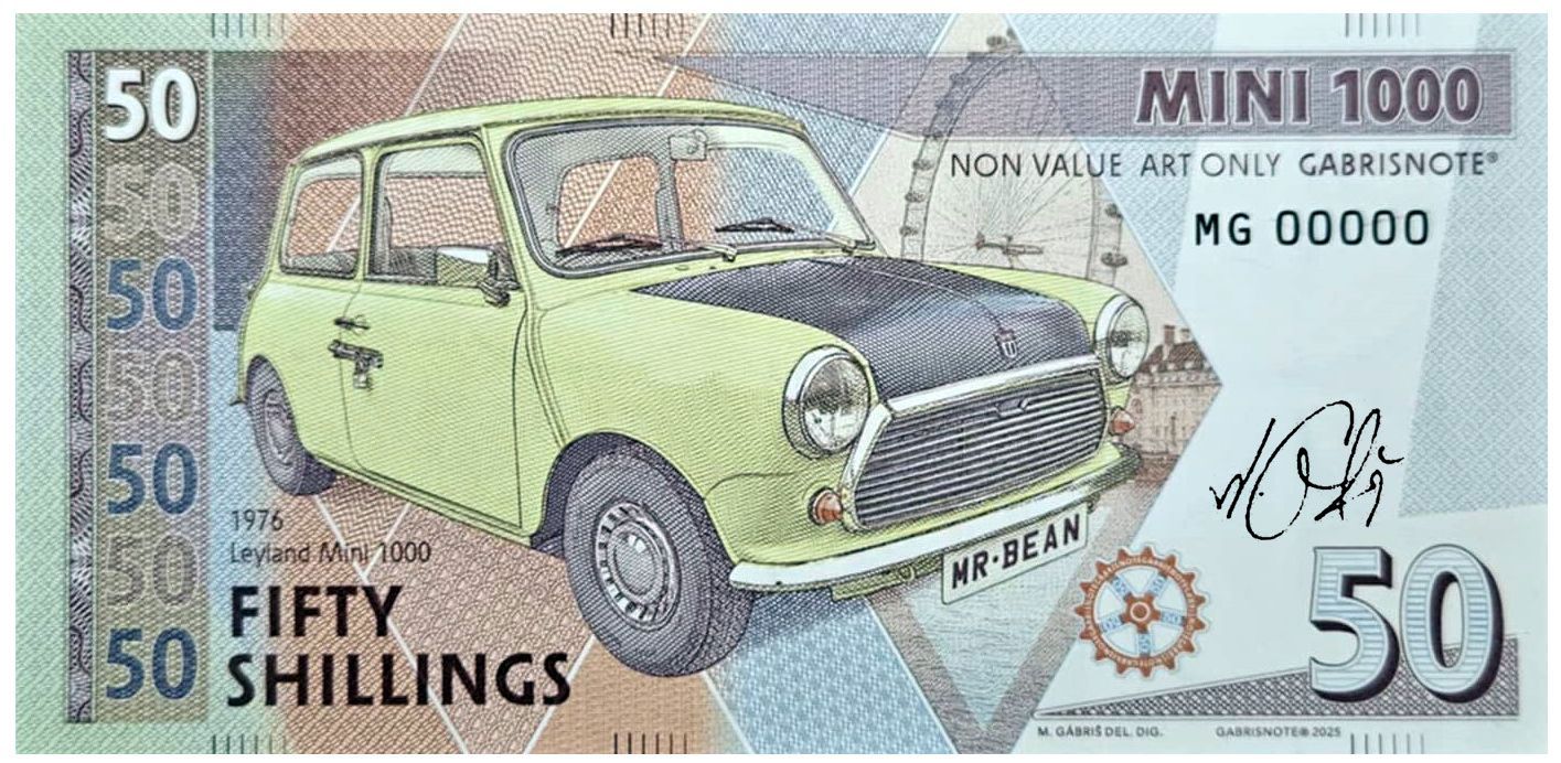 2025/07c Mini samochody 50 szylingów Mini 1000 (MG00000) + autografy Mateja Gábriša