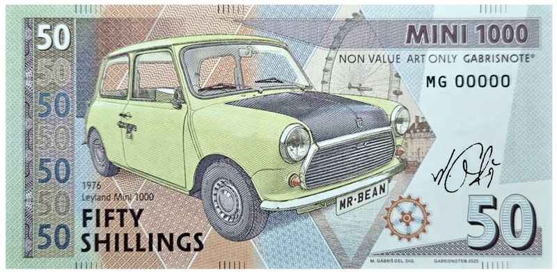 2025/07c Mini samochody 50 szylingów Mini 1000 (MG00000) + autografy Mateja Gábriša