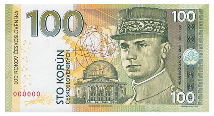 2019/20a 100 koron Milan Rastislav Stefanik (Ivanka)