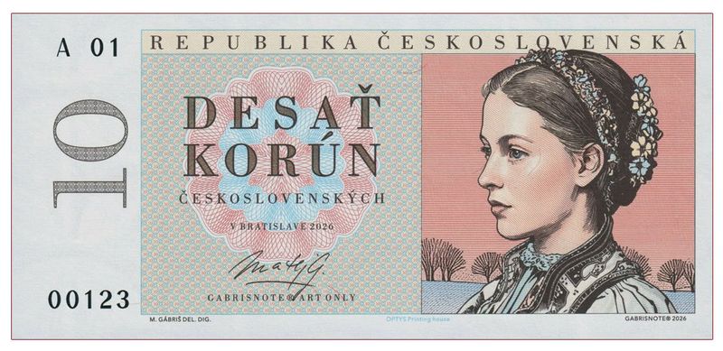 2026/01a 10 koron czechosłowackich 1949 (numerowana seria A01)