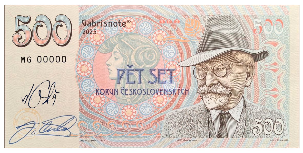 2025/14e Alfons Mucha (MG000000)+ autograf Mateja Gábriša + autograf Jozefa Cesli