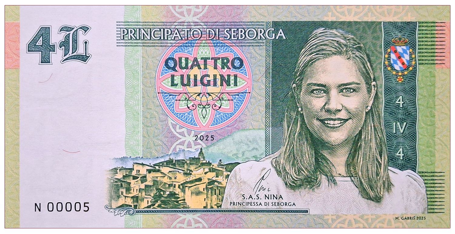2025/10b 4 luigini Księstwo Seborga Księżniczka Nina (niski numer N00005)