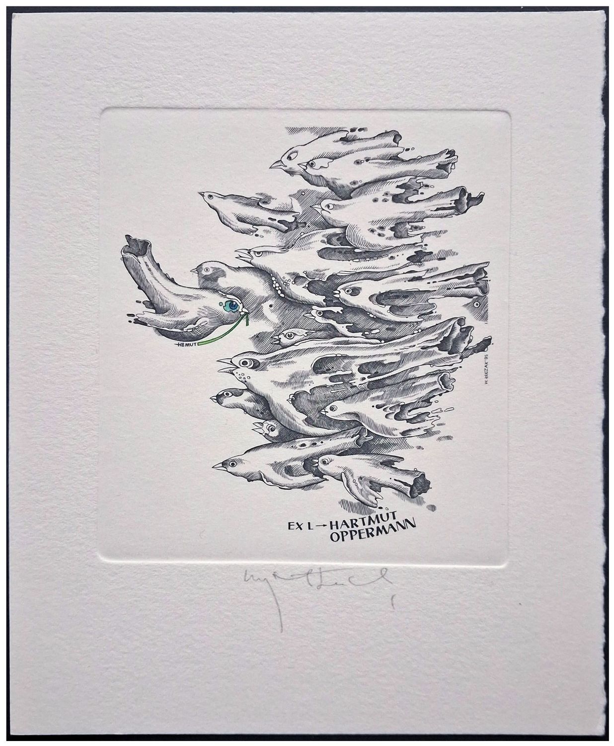 Łuczak Wojciech (21) Exlibris Hartmut Oppermann, C2+kol, 1995