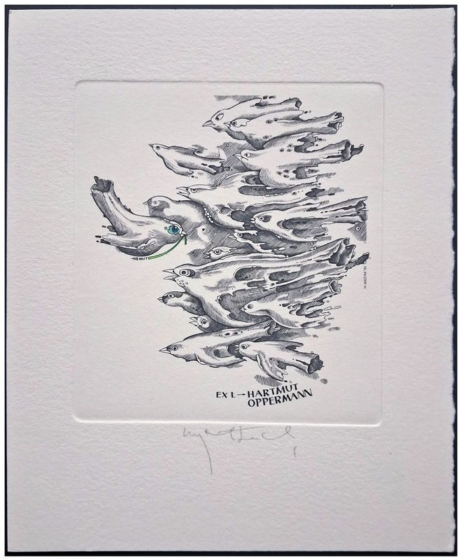 Łuczak Wojciech (21) Exlibris Hartmut Oppermann, C2+kol, 1995