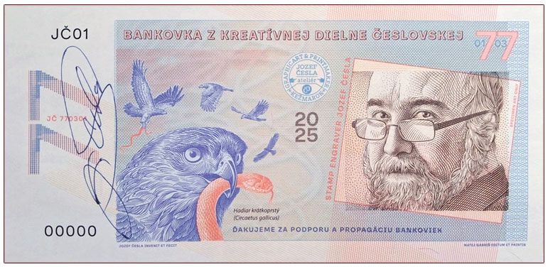 2025/13 Jozef Cesla (seria JČ01 00000) + autograf Jozefa Česli (ojca) + autograf Jozefa Česli (syna)