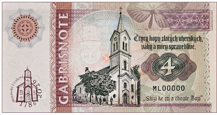2026/06c Moravske Lieskove 240 lat kościoła (ML00000) wariant brązowy