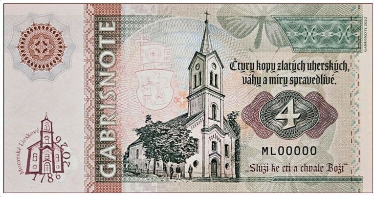 2026/06a Moravske Lieskove 240 lat kościoła (ML00000) wariant zielony