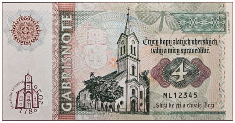 2026/06b Moravske Lieskove 240 lat kościoła (ML12345) wariant zielony