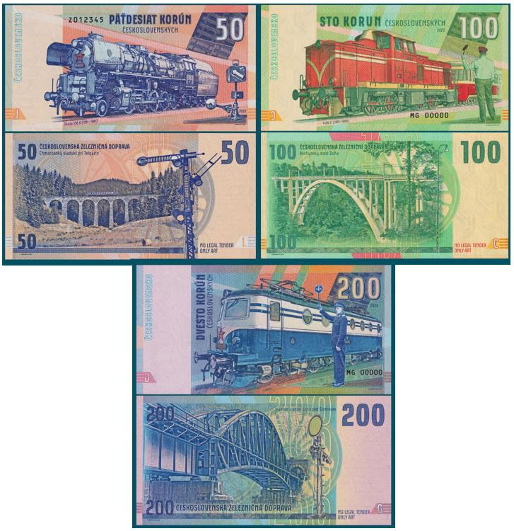 2022/03y 50, 100, 200 koron Lokomotywy (MG00000) zestaw