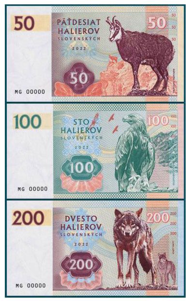 2022/02c 50, 100, 200 halerzy Zwierzęta naszych gór (seria MG)