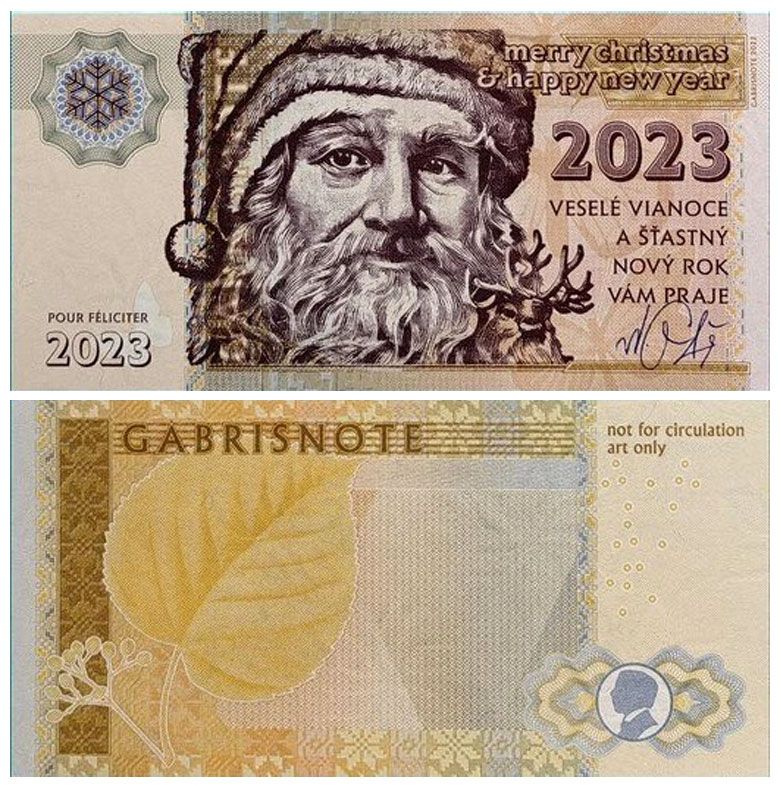 2022/15bg Merry Christmas and Happy New Year 2023 + autograf Mateja Gábriša (inna strona odwrotna)