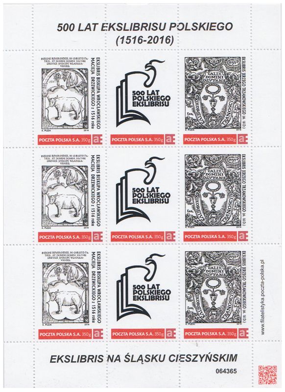 KP024a-26 500-lecie ekslibrisu polskiego (arkusz)