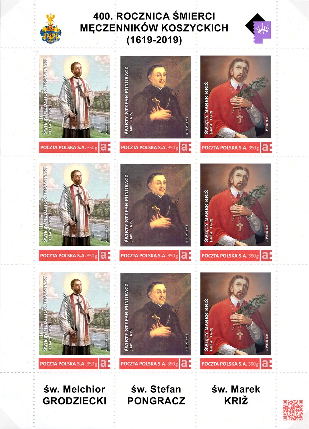KP076-8 400. rocznica śmierci Męczenników (arkusz)