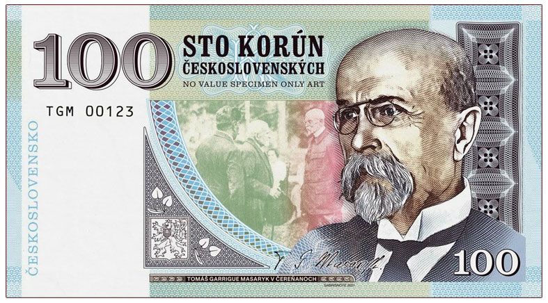 2026/10a 100 koron T.G. Masaryk (1850-1937) wersja B (numerowana seria TGM)