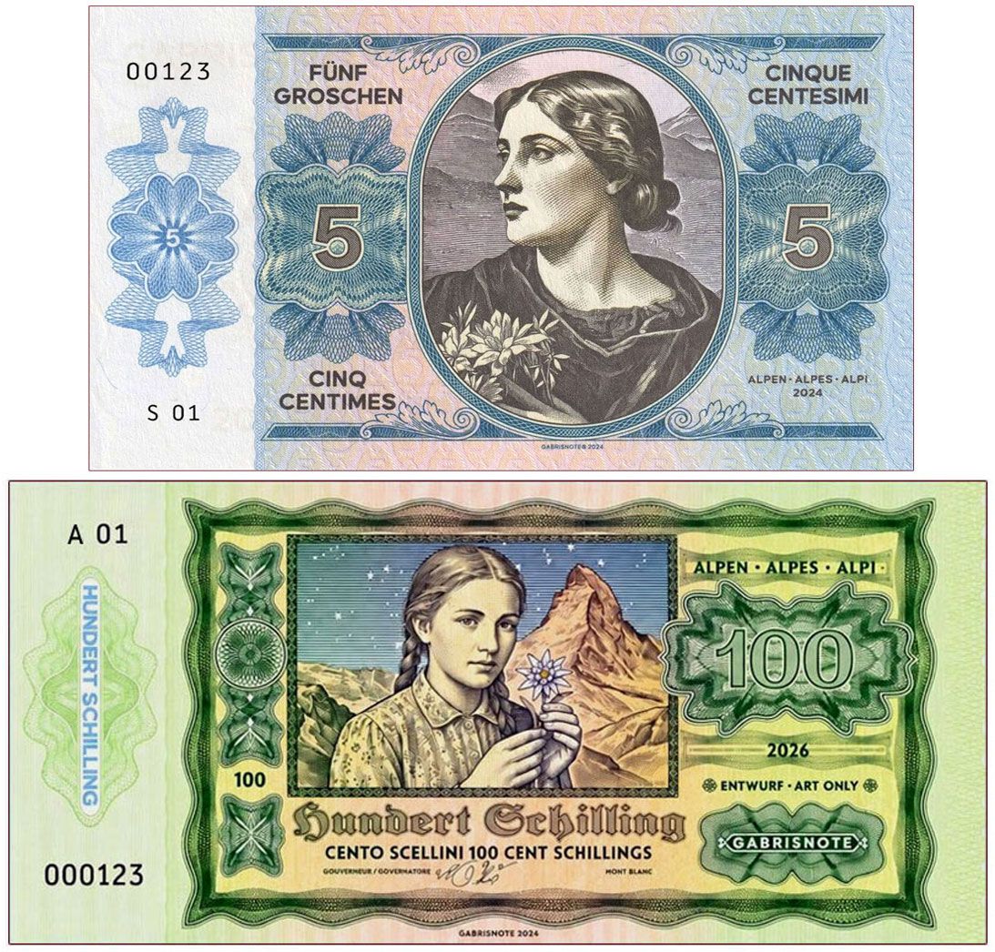 2026/13g 5 groszy + 100 szylingów (numerowana seria S01 i A01)