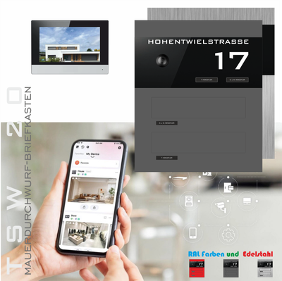 Mauerdurchwurf Briefkasten mit videosprechanlage 2 familienhaus Komplettset Mauerdurchwurf Briefkasten mit videosprechanlage 2 familienhaus Komplettset