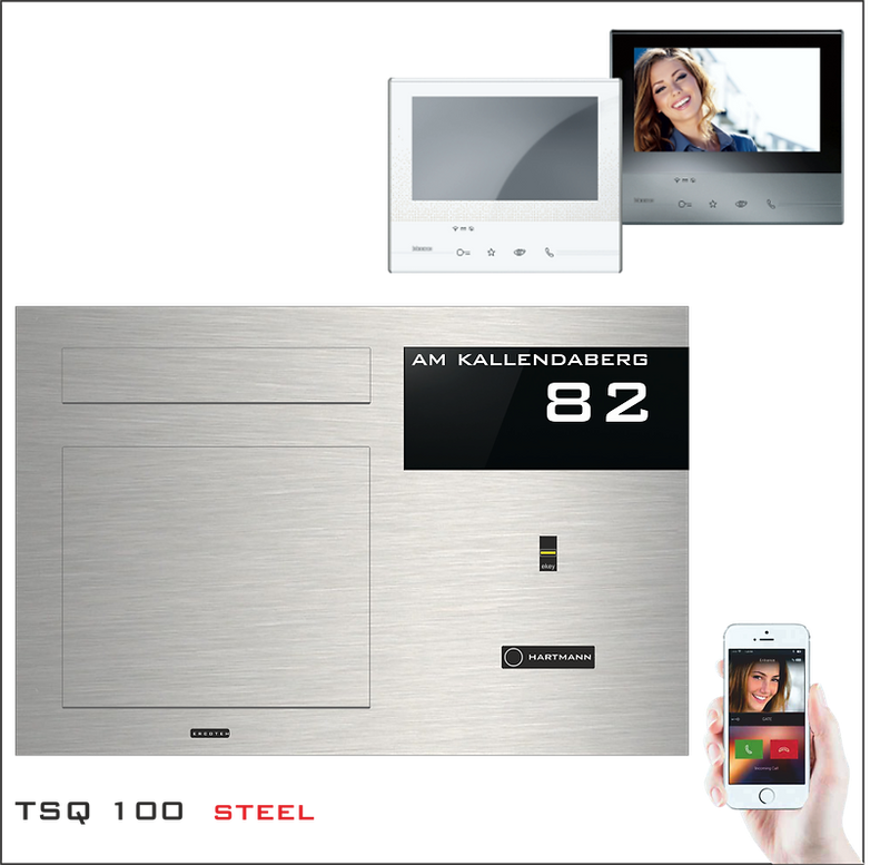 Briefkasten Komplettset Kamera Video Handyk. LED Klingel Lautsp. RAL