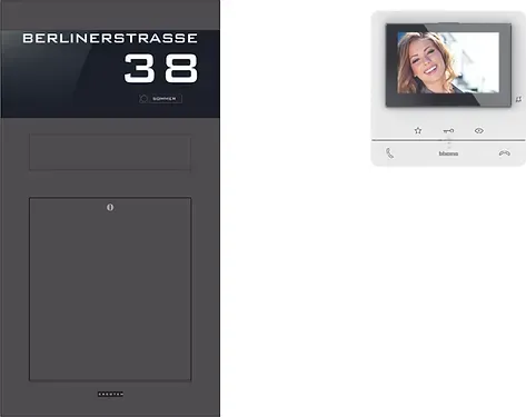 Briefkasten Komplettset Kamera Video Handyk. LED Klingel Lautsp. RAL