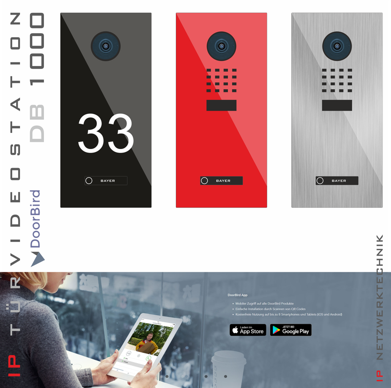 UP oder AP Türvideostation mit DoorBird D1101V Videosprechanlage